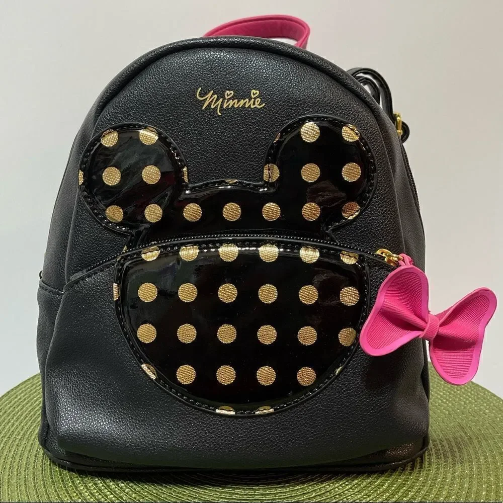 Dani by Danielle Nicole Disney’s Minnie Mouse Gold Polka Dot Mini Backpack NWT - Picture 5 of 6